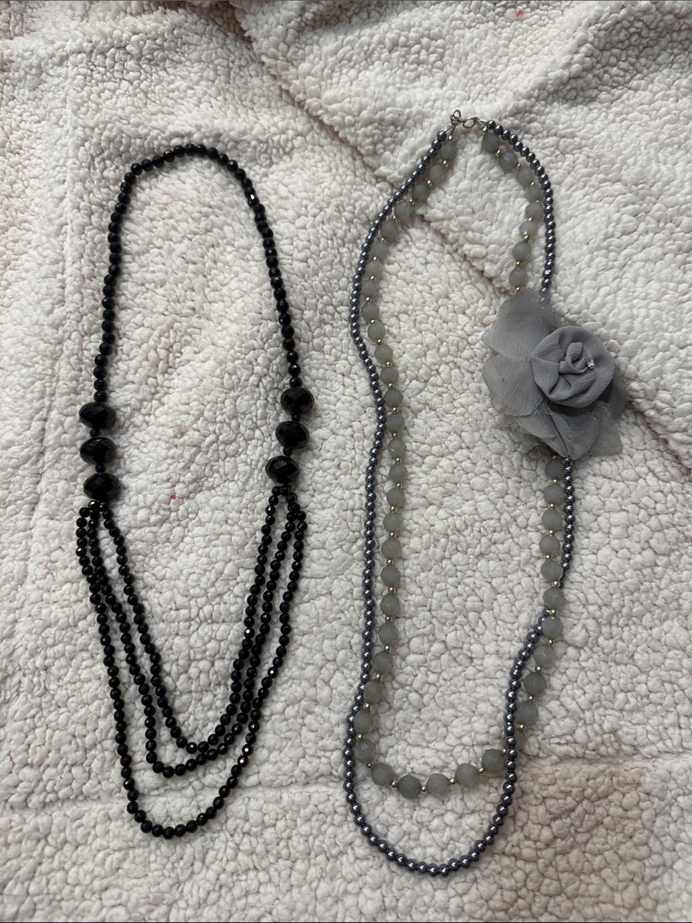 Black Beaded Layered Necklace - Women Jewelry